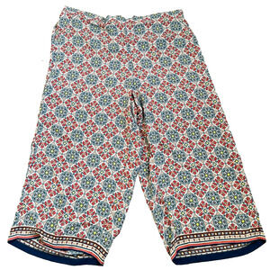 MAX STUDIO Womens 2X Red Blue Floral Print Boho Wide Leg Light Flowy Loose Pants